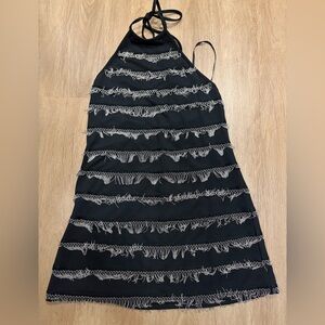 NBD Elegant Black and Rhinestone Halter Dress